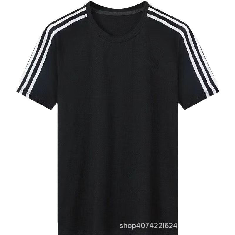 T-Shirt Blu Da Uomo Con Logo Sul Petto Essentials 3-Stripes  | Abbigliamento Sportivo Abbigliamento Abbigliamento Sportivo